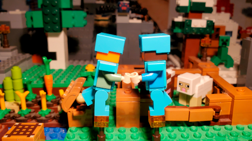 An image of a Lego® Minecraft™ stop motion made me.